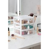Fesya Home USAGI 3 Çekmeceli Makyaj Organizeri - Bölmeli Fırça Kozmetik Makyaj Düzenleyici Organizer