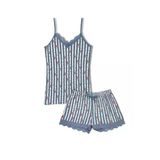 Feta Sur Dantel Ince Askılı Atlet Şort Kadın Pijama Takım