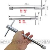 Fett No 1 Cırcırlı Kılavuz Kolu Uzun Tip M3 - M8 Arası