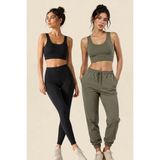 Fevien Kadın 2'li Paket Kalın Askılı Toparlayıcı Pedli Fitilli Dalgıç Kaşkorse Spor Sütyeni Bralet Esnek Rahat Günlük Yoga Fitness Pilates Destekli Dikişsiz Görünüm Crop Top Askılı Spor Üst - XL - Çok Renkli