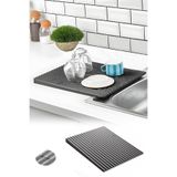 Fevito Plastik Pratik Lavabo Tezgah Üstü Bulaşık Kurutmalığı Siyah 35 x 45 S-10145