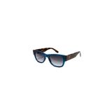 Fevron Mavi Çerçeve Leopar Desen Köşeli Kemik Unisex UV400 Vintage Retro Güneş Gözlüğü