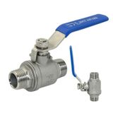 FEWZPDTTCJ 1 adet 304 paslanmaz çelik iki parçalı küresel vana 1/4 3/8 1/2 "0.75" 1 "2" BSP erkek dişli su gaz yağı anahtarı montaj adaptörü (0.75")