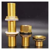 FEWZPDTTCJ 1 adet bakır su deposu konektörü 0.5 "0.75" 1 "erkek pirinç boru tek gevşek anahtar döner bağlantı parçaları somun Jointer(Shuang06-100mm)