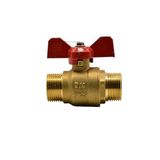 FEWZPDTTCJ DN20 G 0.75 "Erkek Pirinç Küresel Vana Su Gaz Yağı Liman Boyutu 19mm Kırmızı Saplı