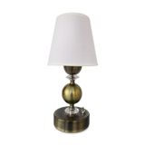 fey atelier Modern Pilli Abajur Kristal Detaylı Eskitme Metal Gövdeli Krem Şapkalı Dekoratif Kablosuz Masa Lambası Salon Yatak Odası Komodin Abajuru Abajur,