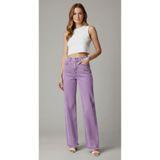 Feyna Straight Kalıp Pembe Paçası Püsküllü Kadın Denim Pantolon