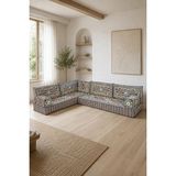 Feyza Decor Home 20 cm Süngerli Gri Anadolu Desenli 9 Parça L Şark Köşesi Takımı