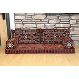Feyza Decor Home Anadolu Bordo Desenli 5 Parça Şark Köşesi Minder Takımı - 20 cm