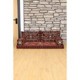 Feyza Decor Home Anadolu Desenli 5 Parça Şark Köşesi Minder Takımı - 10 cm - Bordo