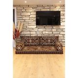 Feyza Decor Home Anadolu Desenli 5 Parça Şark Köşesi Minder Takımı - 10 cm - Kahverengi
