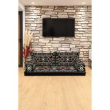 Feyza Decor Home Anadolu Desenli 5 Parça Şark Köşesi Minder Takımı - 10 cm - Lacivert
