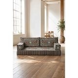Feyza Decor Home Anadolu Gri Desenli 5 Parça Şark Köşesi Minder Takımı - 20 cm