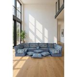 Feyza Decor Home Bozkır Mavi Kilim Desenli 20 cm Yüksek Şark Köşesi Takımı