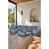 Feyza Decor Home Gökyüzü Mavi Kilim Desenli 20 cm Yüksek Şark Köşesi Takımı