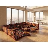 Feyza Decor Home Otantik Bordo Şark Köşesi Seti -Yer Minderi Takımı