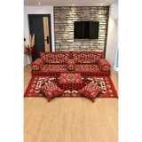 Feyza Decor Home Otantik Yörük Desenli 9 Parça Şark Köşesi Puf ve Kilim Seti