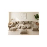FEYZA DECOR HOME Premium Kadife Modern Şark Köşesi 21 Parça – 20 cm Süngerli Modüler Yer Koltuğu Seti