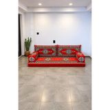 Feyza Decor Home Saraylı Desenli 5 Parça Şark Köşesi Minder Takımı – 10 cm - Kırmızı