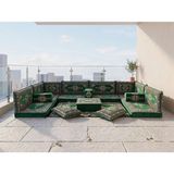 Feyza Decor Home Saraylı Şark Köşesi 18 Parça Minder Takımı – 10 cm Kalınlık | Otantik Yer Sofrası & Lüks Salon Dekoru - Yeşil