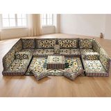 Feyza Decor Home Şark Köşesi Takımı Kilim Desenli - Gri