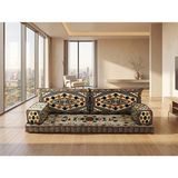Feyza Decor Home Şark Köşesi Takımı,kilim Desenli Katlanabilir Yer Minderi Koltuk,çok Amaçlı Şark Köşesi Minderi
