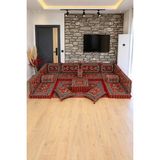 Feyza Decor Home Şili Desenli 18 Parça Şark Köşesi Oturma ve Sedir Takımı