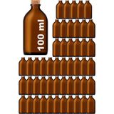 Feyza Design 100 ml Amber Cam Şişe, 50 Adet, Mantar Tıpalı, Kahverengi, Yarımlı Ürün - Altın