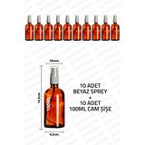 Feyza Design 100ML Amber Beyaz Sprey Şişe 10'lu Set, Kolonya ve Dezenfektan Için Ideal - Altın