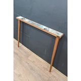 Feyza Design 102X12 cm Ahşap Dresuar Beyaz Antik Limra Taşlı - Ahşap - Bej - Siyah