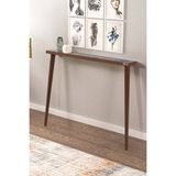 Feyza Design 102X12CM Doğal Ağaç ve Traverten Taşlı Dresuar - Mavi Renkli - Ahşap - Ceviz