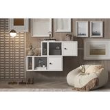 Feyza Design 116 cm Duvara Monte Modern Dresuar, Şık ve Işlevsel Tasarım - Ahşap - Bej - Siyah