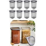 Feyza Design 1200 ml Gri Kare Saklama Kabı, Silikon Kapaklı, Hava Geçirmez, Çok Amaçlı - Ahşap - Seçenek 1