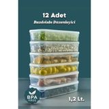 Feyza Design 12'li 1,2 Litre Buzdolabı ve Buzluk Saklama Kabı Seti - Ahşap - Seçenek 1