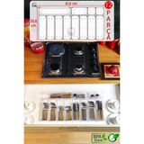 Feyza Design 12'li Modüler Mutfak Çekmece Kaşıklık Seti, Şeffaf Organizer - Ahşap - Seçenek 1
