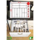 Feyza Design 12'li Modüler Mutfak Çekmece Organizer Seti, Şeffaf ve Düzenli Görünüm - Ahşap - Seçenek 1