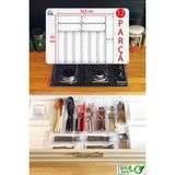 Feyza Design 12'li Mutfak Çekmece Kaşıklık Organizer, Modüler ve Pratik Düzenleyici - Ahşap - Seçenek 1