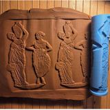 Feyza Design 17 cm Yunan Seramik Doku Rulosu, Polymer Kil Desenli Oklava - Antrasit
