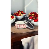 Feyza Design 18 cm Emaye Saklama Kabı, Dekorlu, Şık ve Dayanıklı Tasarım - Seçenek 1