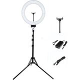 Feyza Design 18 Inç LED Ring Light, Tripod ve 102W Güç ile Profesyonel Işıklandırma - Seçenek 1 - Ahşap
