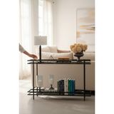 Feyza Design 2 Katlı Siyah Temper Camlı Çerçeveli Konsol Dresuar - Ahşap