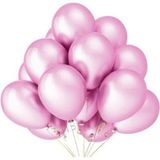 Feyza Design 20 Adet Metalik Pembe Balon - Doğum Günü Parti Malzemeleri - 52X38 AMERİKAN SERVİSİ 35X35 PEÇETELER - 001-Renkli