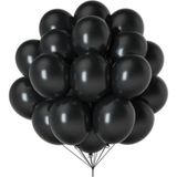 Feyza Design 20 Adet Pastel Siyah Balon - Doğum Günü Parti Malzemeleri - 52X38 AMERİKAN SERVİSİ 35X35 PEÇETELER - 001-Renkli