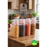 Feyza Design 2300ML 4'lü Kırılmaz Erzak Saklama Kabı Seti, Sızdırmaz, Çift Contalı, Ölçekli - Seçenek 1