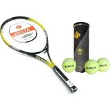 Feyza Design 27 Inç L2 Grip Yetişkin Tenis Raketi ve Top Seti, Çanta ve Tüp ile - Altın - Seçenek 1