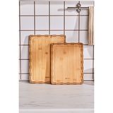 Feyza Design 2'li Bambu Çim Kesme Tahtası Seti, 28/33 Cm, Dayanıklı ve Şık Tasarım - Ahşap - Ceviz - Seçenek 1