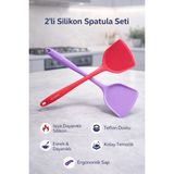 Feyza Design 2'li Ekstra Geniş Ağızlı Sert Uçlu Silikon Spatula Seti - Amber - Seçenek 1