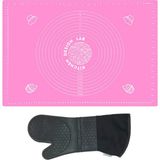 Feyza Design 2’li Pembe ve Gri Silikon Hamur Açma Matı ile Fırın Eldiveni Seti - Cappuccino