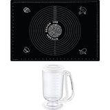 Feyza Design 2'li Siyah Silikon Hamur Açma ve Porsiyonlama Matı, 45X65 cm - Cappuccino
