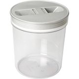 Feyza Design 3 Litre Yuvarlak Saklama Kabı, Pratik ve Sağlam Erzak Kavanozu - Ahşap - Beyaz